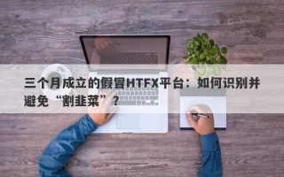 三个月成立的假冒HTFX平台：如何识别并避免“割韭菜”？