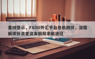 重磅警示，FXDD外汇平台危机四伏，深度解读投资者资金困局求解途径