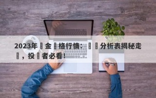 2023年黃金價格行情：專業分析表揭秘走勢，投資者必看！