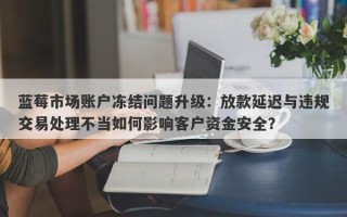 蓝莓市场账户冻结问题升级：放款延迟与违规交易处理不当如何影响客户资金安全？