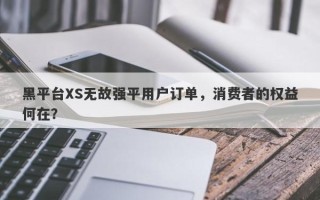 黑平台XS无故强平用户订单，消费者的权益何在？