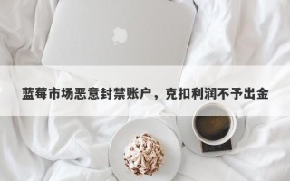 蓝莓市场恶意封禁账户，克扣利润不予出金