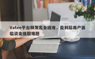 Vatee平台频发出金困难，盈利后用户面临资金提取难题