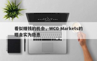 看似赚钱的机会，WCG Markets的赠金实为隐患