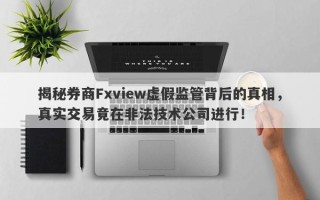 揭秘券商Fxview虚假监管背后的真相，真实交易竟在非法技术公司进行！