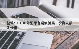 警惕！FXDD外汇平台疑似骗局，投资人损失惨重