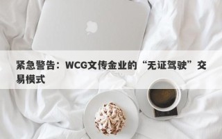 紧急警告：WCG文传金业的“无证驾驶”交易模式