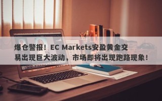 爆仓警报！EC Markets安盈黄金交易出现巨大波动，市场即将出现跑路现象！