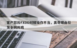 客户怒斥FXDD对赌操作不当，离奇理由引发全网共鸣