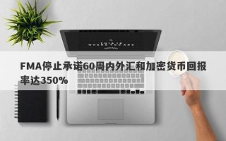 FMA停止承诺60周内外汇和加密货币回报率达350%