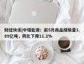 财经快讯|中煤能源：前5月商品煤销量1.09亿吨，同比下降11.2%