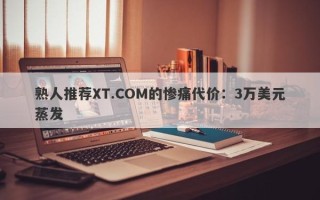 熟人推荐XT.COM的惨痛代价：3万美元蒸发