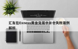 汇友在Exness黄金交易中补仓失败案例解析