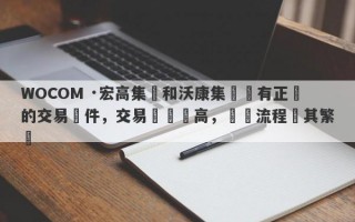 WOCOM ·宏高集團和沃康集團沒有正規的交易軟件，交易風險極高，開戶流程極其繁瑣