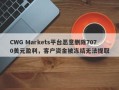 CWG Markets平台恶意删除7070美元盈利，客户资金被冻结无法提取