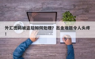 外汇密码被盗后如何处理？出金难题令人头疼！