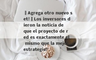 ¡Agrega otro nuevo set!¡Los inversores dieron la noticia de que el proyecto de red es exactamente el mismo que la mejor estrategia!