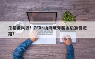 杀猪盘风波！ZFX·山海证券套金后准备跑路？