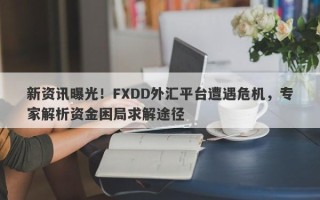 新资讯曝光！FXDD外汇平台遭遇危机，专家解析资金困局求解途径