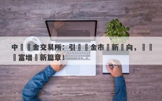 中國黃金交易所：引領黃金市場新風向，開啟財富增長新篇章！