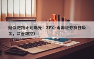 疑似跑路计划曝光！ZFX·山海证券疯狂吸金，监管难控？