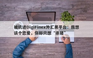 被坑进DigiFinex外汇黑平台：我想谈个恋爱，你却只想“杀猪”