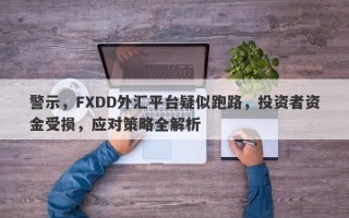 警示，FXDD外汇平台疑似跑路，投资者资金受损，应对策略全解析