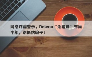 网络诈骗警示，Deleno“杀猪盘”布局半年，别低估骗子！