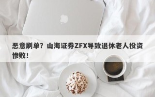 恶意刷单？山海证券ZFX导致退休老人投资惨败！