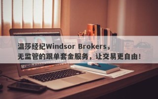 温莎经纪Windsor Brokers，无监管的跟单套金服务，让交易更自由！