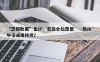 “恐怖数据”出炉，美股全线走低！“极端”牛市或难持续？