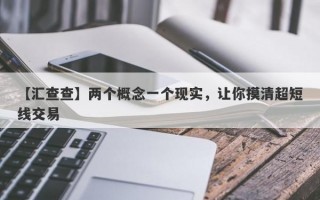 【汇查查】两个概念一个现实，让你摸清超短线交易