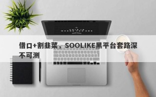 借口+割韭菜，SOOLIKE黑平台套路深不可测