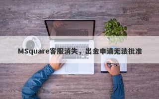 MSquare客服消失，出金申请无法批准