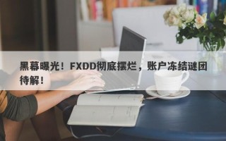 黑幕曝光！FXDD彻底摆烂，账户冻结谜团待解！