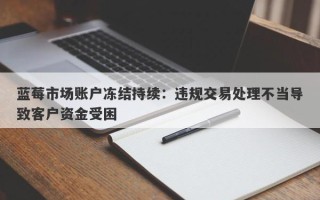 蓝莓市场账户冻结持续：违规交易处理不当导致客户资金受困