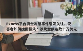 Exness平台资金冻结事件引发关注，受害者如何挽回损失？涉及金额达数十万美元