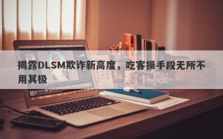 揭秘带单人操纵DLS Markets平台的手段，吃客损现象分析