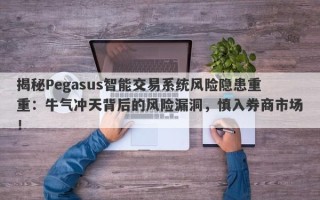 揭秘Pegasus智能交易系统风险隐患重重：牛气冲天背后的风险漏洞，慎入券商市场！