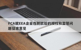 FCA就EEA企业在脱欧后的授权和监管问题征求意见