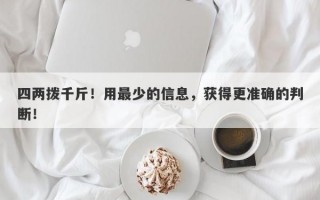 四两拨千斤！用最少的信息，获得更准确的判断！