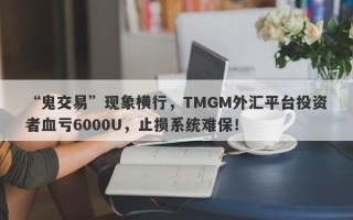 “鬼交易”现象横行，TMGM外汇平台投资者血亏6000U，止损系统难保！