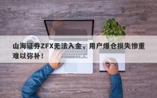 山海证券ZFX无法入金，用户爆仓损失惨重难以弥补！