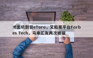 才出坑假冒eToro，又陷黑平台Forbes Tech，马来汇友两次被骗