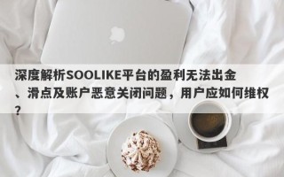 深度解析SOOLIKE平台的盈利无法出金、滑点及账户恶意关闭问题，用户应如何维权？