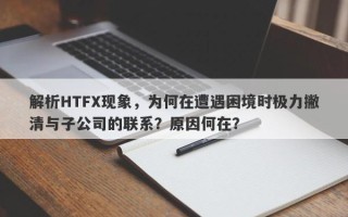 解析HTFX现象，为何在遭遇困境时极力撇清与子公司的联系？原因何在？