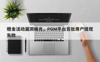 赠金活动漏洞曝光，PGM平台首批用户提现失败