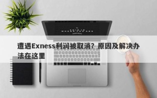 遭遇Exness利润被取消？原因及解决办法在这里