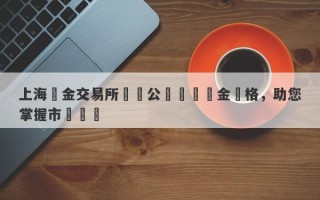 上海黃金交易所實時公佈現貨黃金價格，助您掌握市場動態