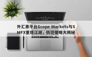 外汇黑平台Scope Markets与SMFX重现江湖，防范策略大揭秘